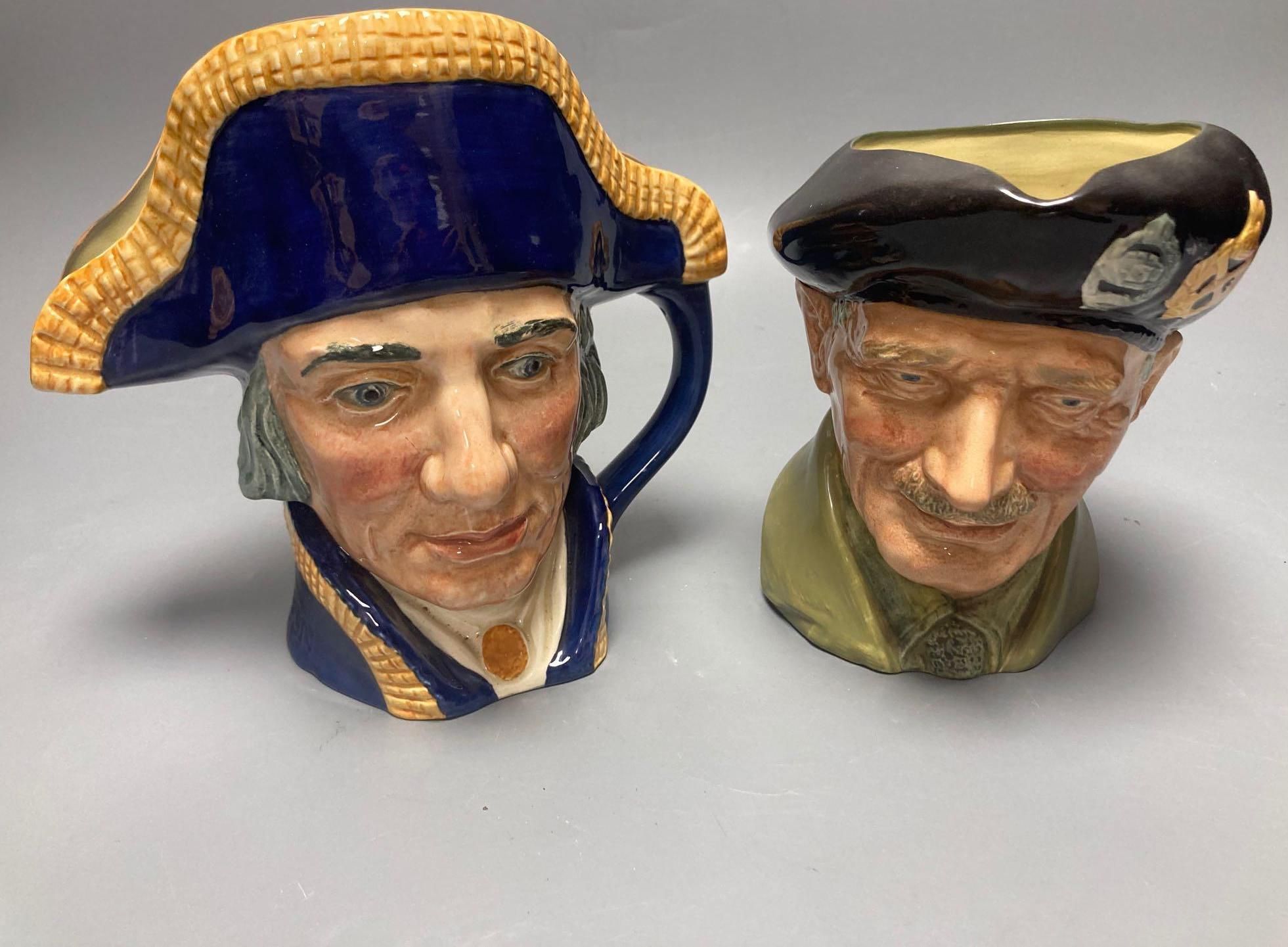 A Royal Doulton Lord Nelson character jug, Royal Doulton Monty character jug